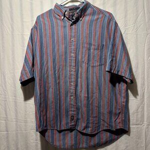 Dockers Vintage 90s Striped Multicolor Button Front Shirt Cotton Men's Size M